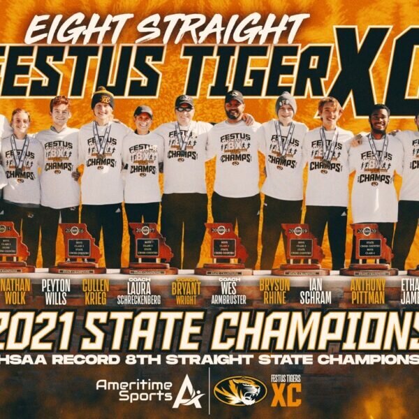 2021 Festus XC 8 Time State Champs Graphic
